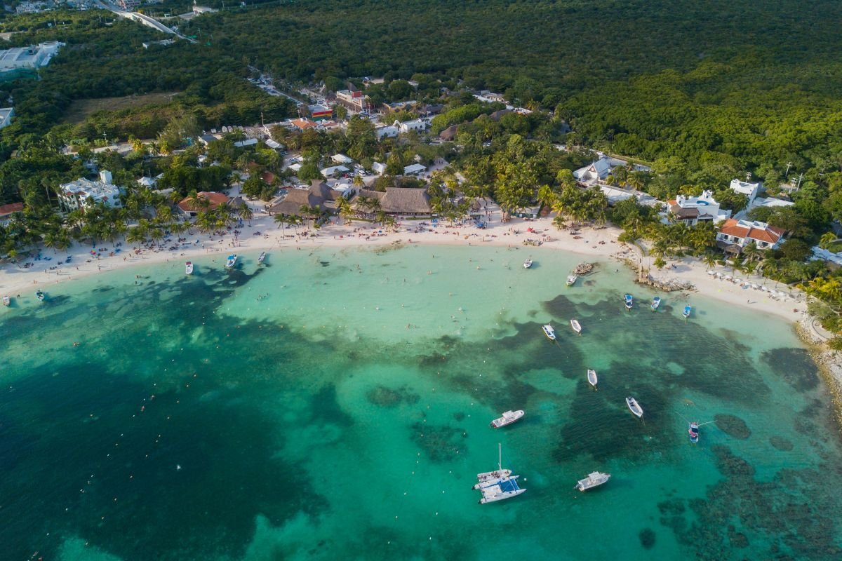 Akumal Bay and Caribbean coast in Riviera Maya